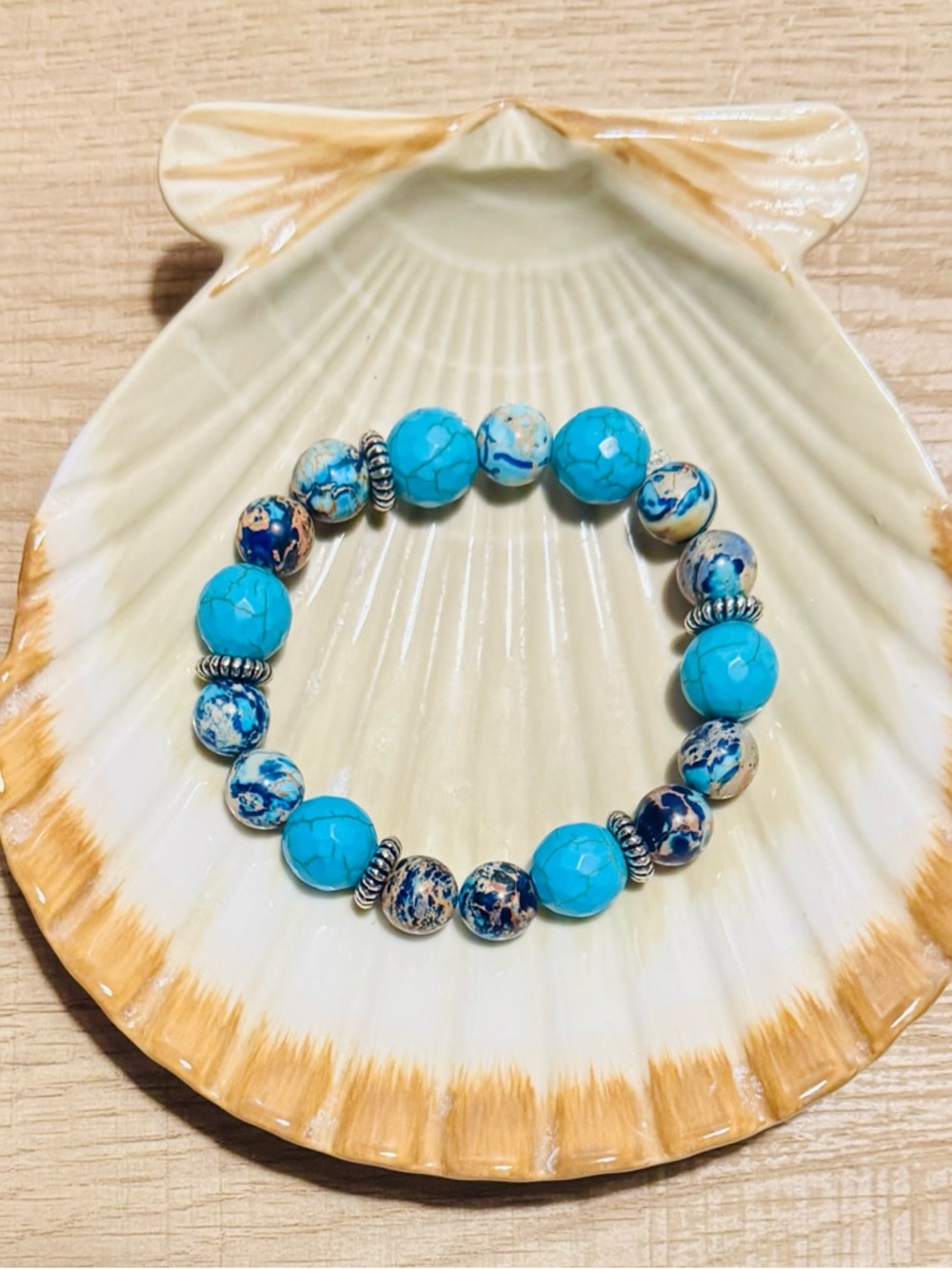 Turquoise Beaded Stretch Bracelet by